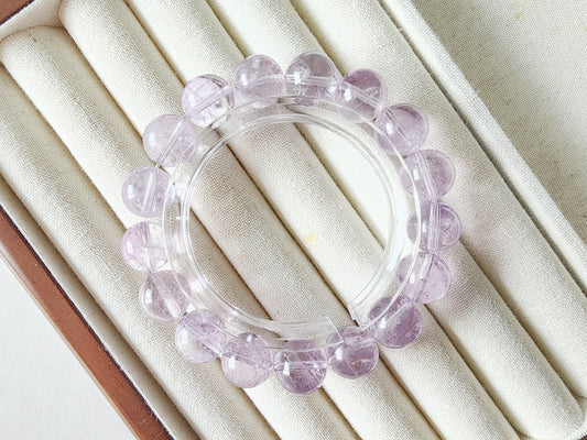 [Bracelet] Enchanting 12mm Amethyst Bracelet - Handcrafted Energy and Healing Accessory