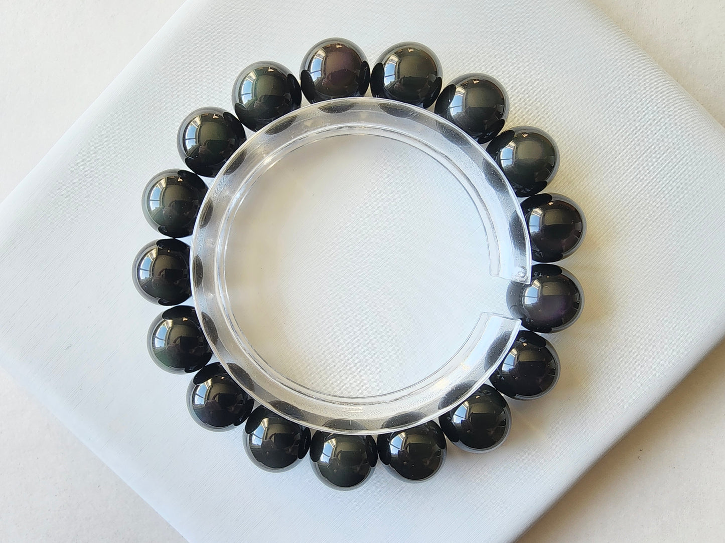 [Bracelet] 12mm Rainbow Obsidian Bracelet