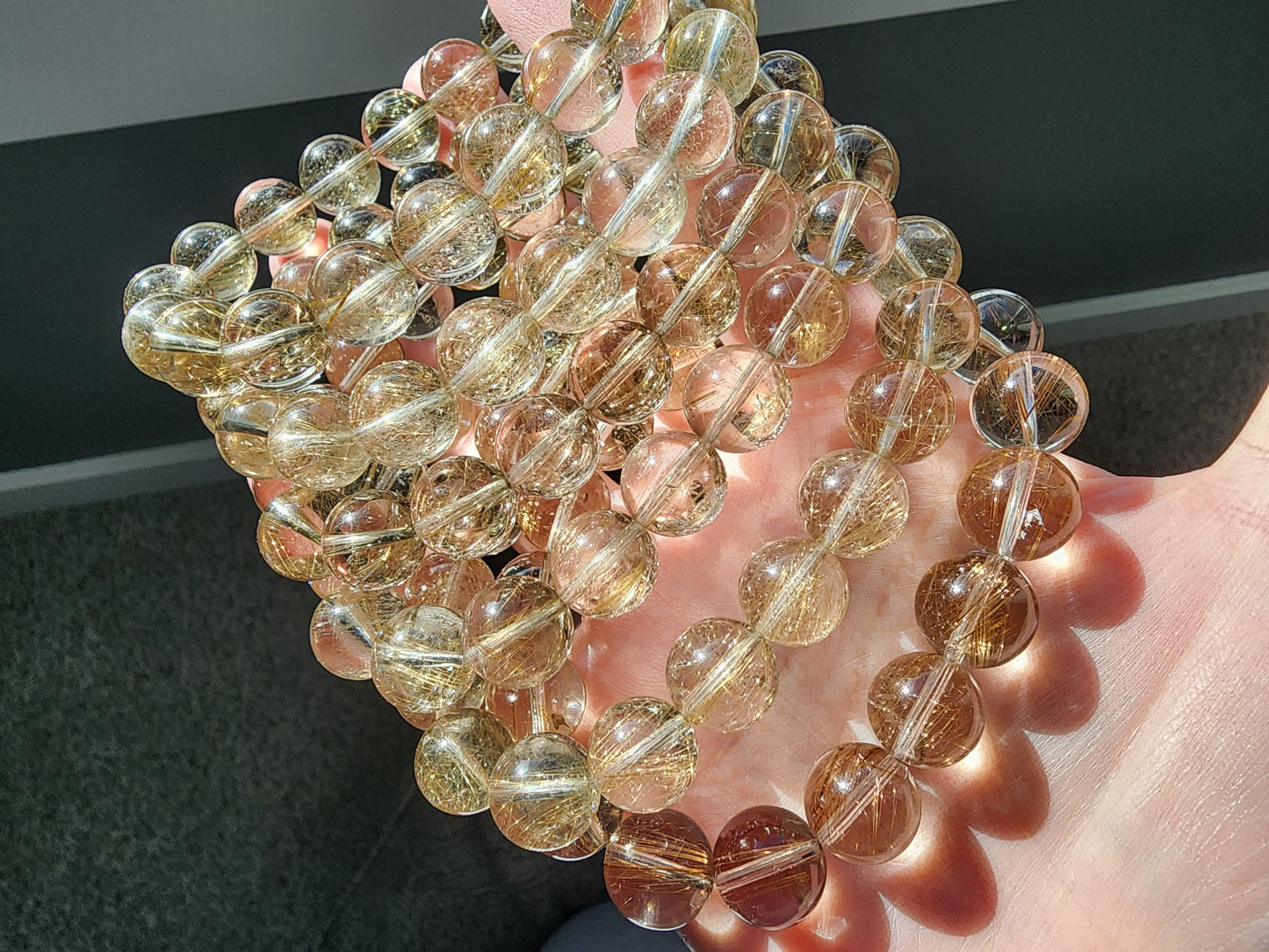 [Bracelet] Natural Golden Rutilated Quartz Bracelet