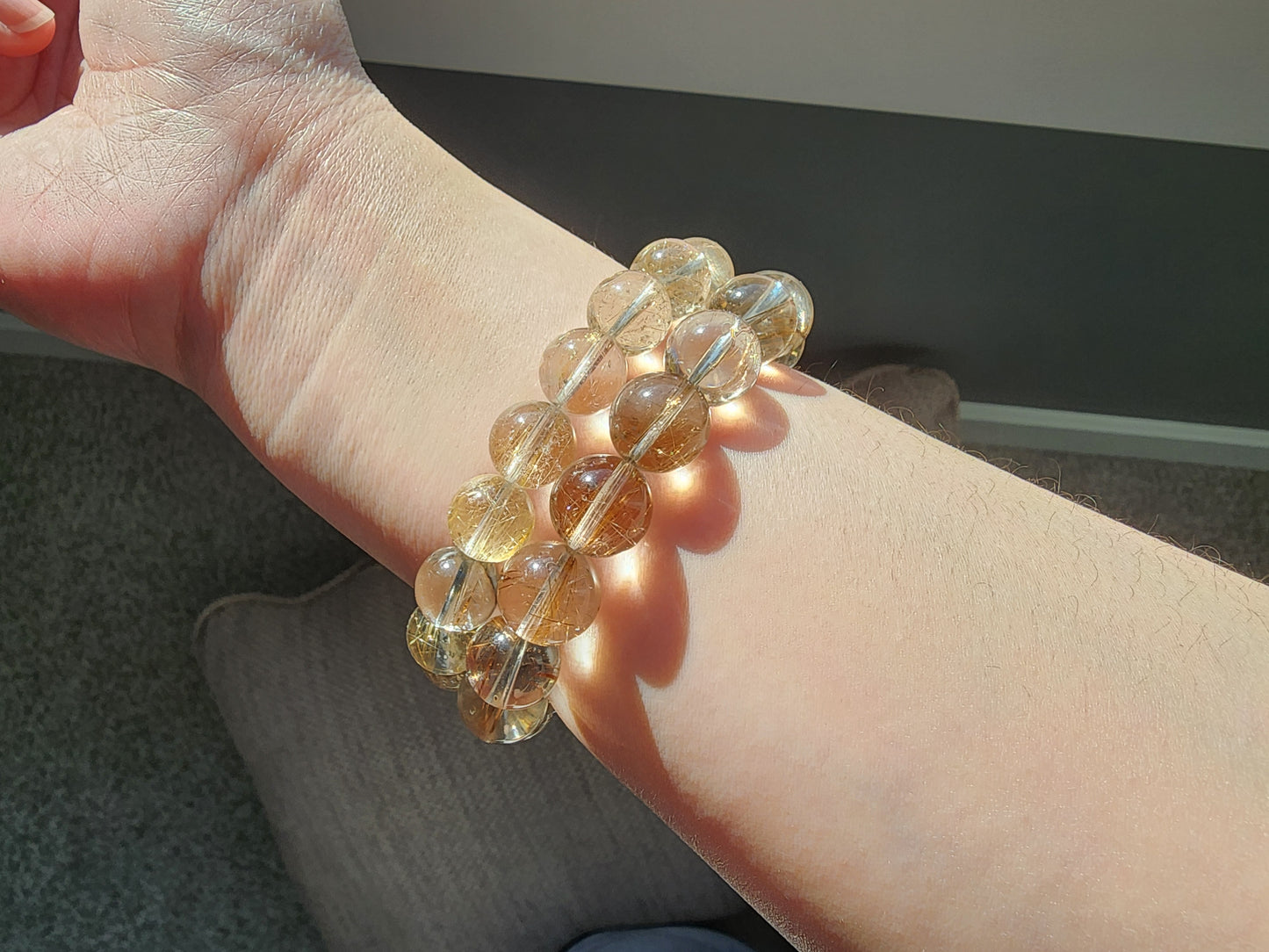 [Bracelet] Natural Golden Rutilated Quartz Bracelet