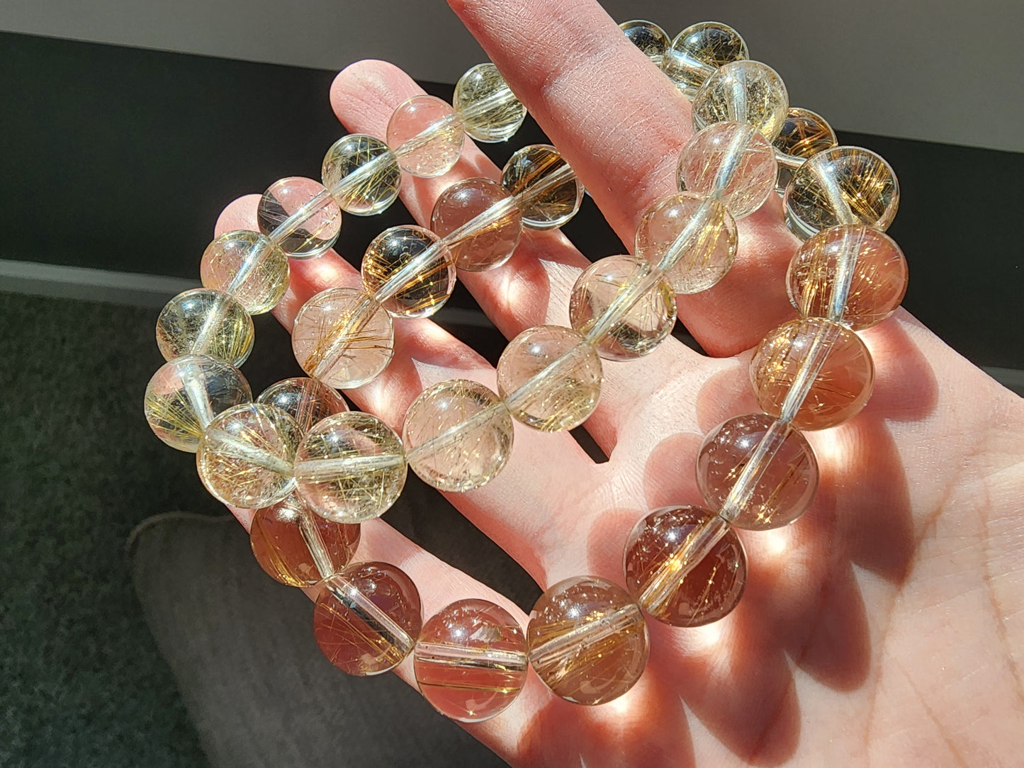 [Bracelet] Natural Golden Rutilated Quartz Bracelet