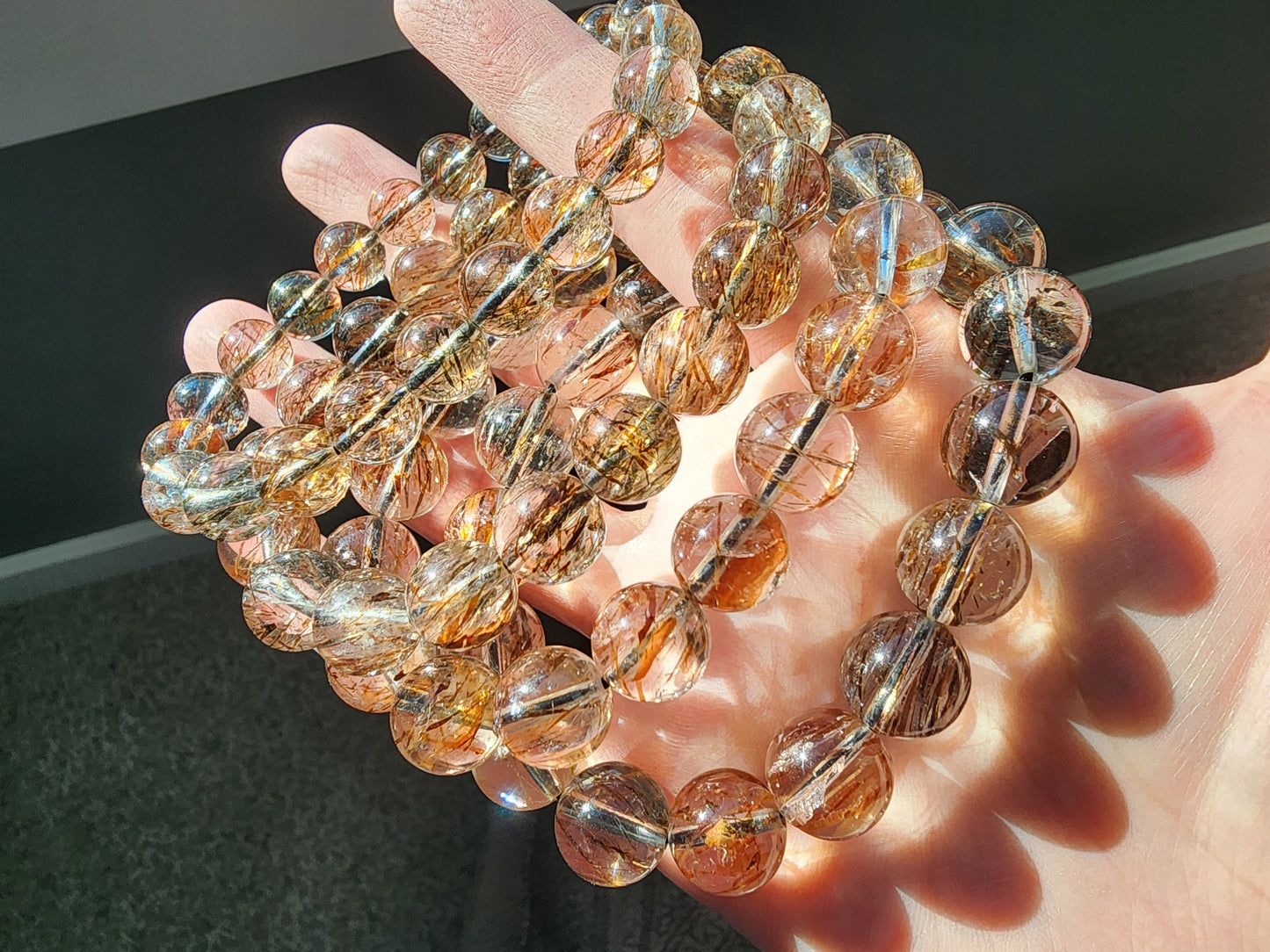 [Bracelet] Natural Black Gold Rutilated Quartz Bracelet