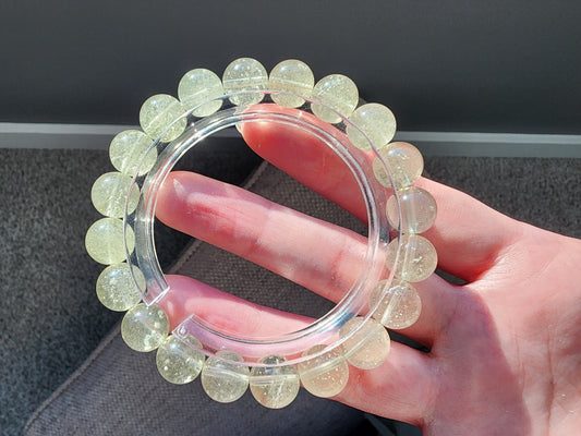 [Bracelet] 10mm Snowflake Libyan Desert Glass Bracelet