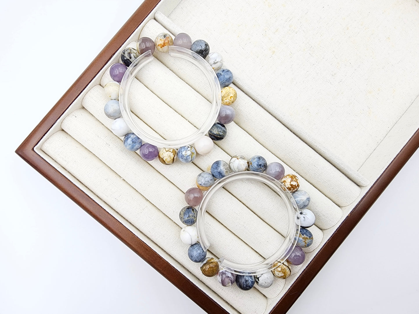 [Bracelet] 10mm Multicolored Blue Opal Bracelet