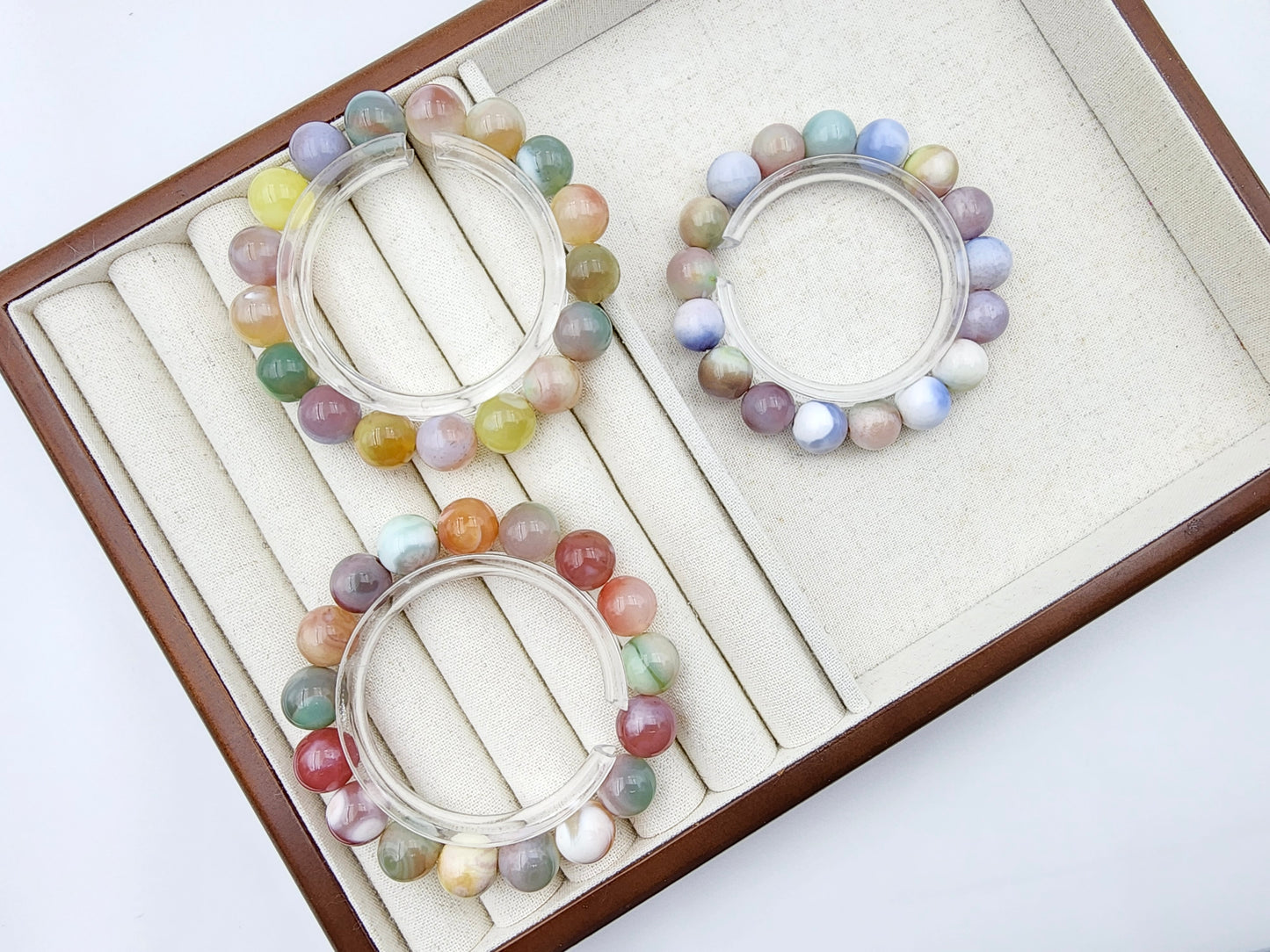 [Bracelet] 12mm Multicolor Agate Bracelet