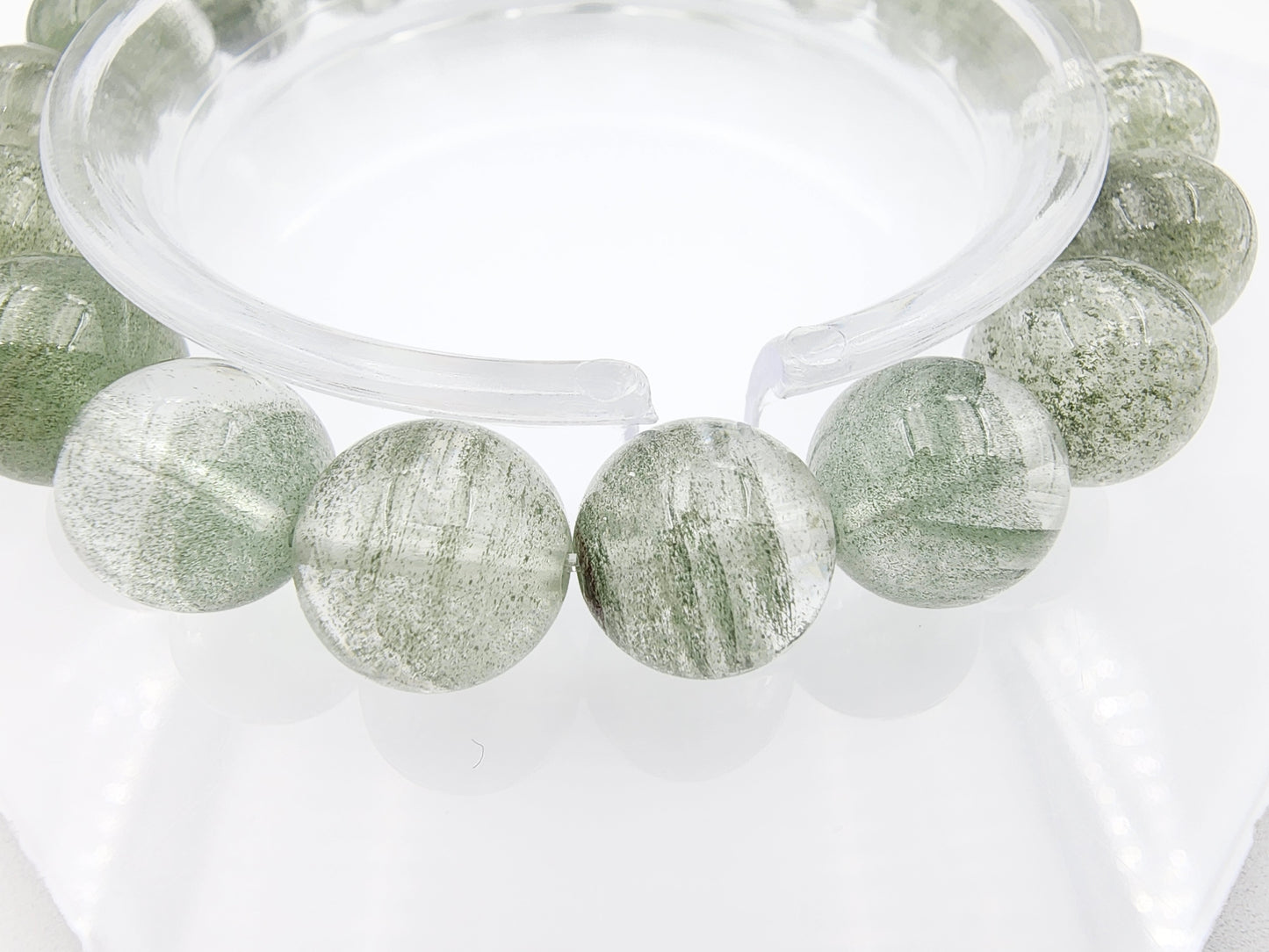 [Bracelet] 11mm Thousand-Layer Green Phantom Quartz Bracelet