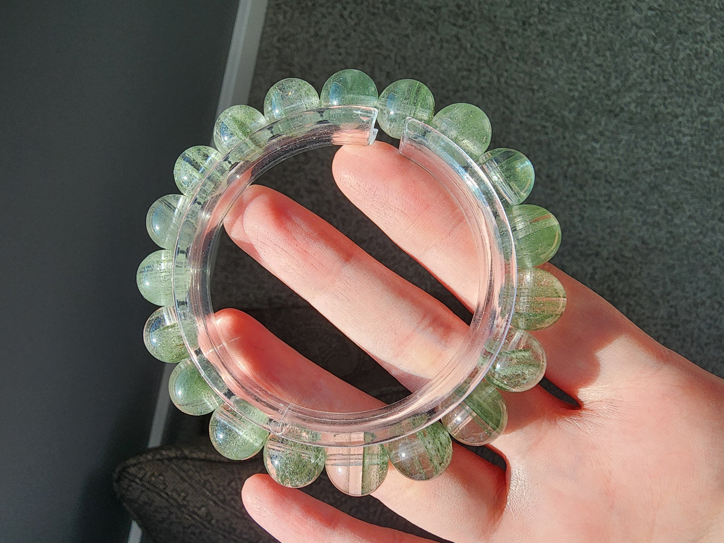 [Bracelet] 11mm Thousand-Layer Green Phantom Quartz Bracelet