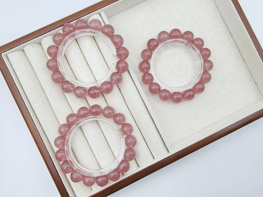 [Bracelet] Natural Pink Strawberry Quartz Bracelet