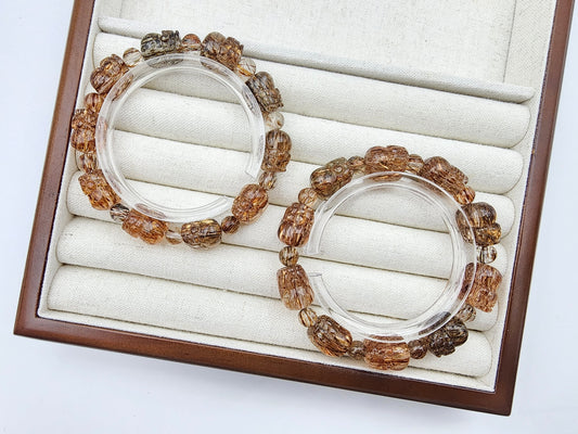 [Bracelet] Black Gold Rutilated Quartz Pixiu Bracelet for Wealth