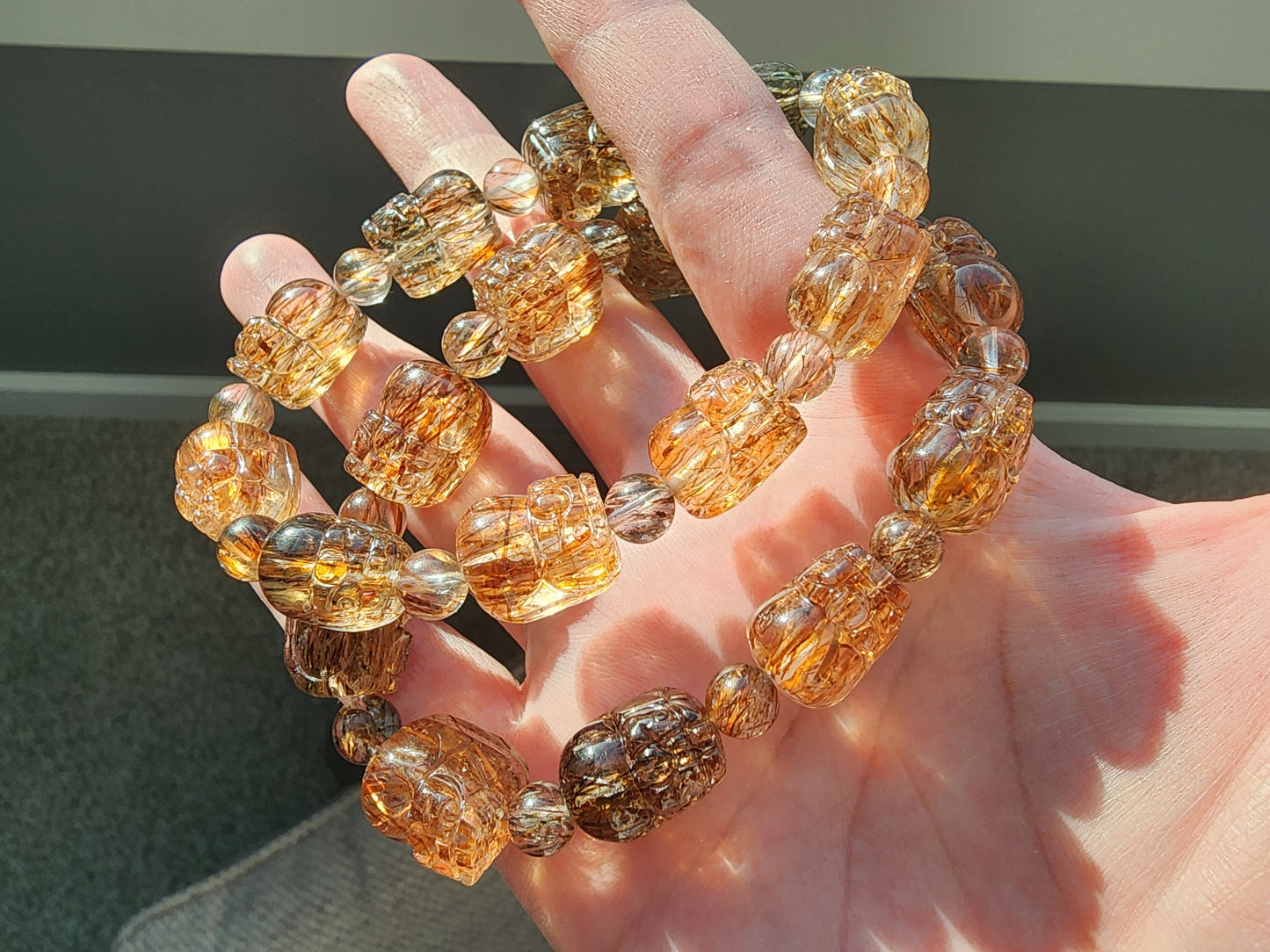 [Bracelet] Black Gold Rutilated Quartz Pixiu Bracelet for Wealth