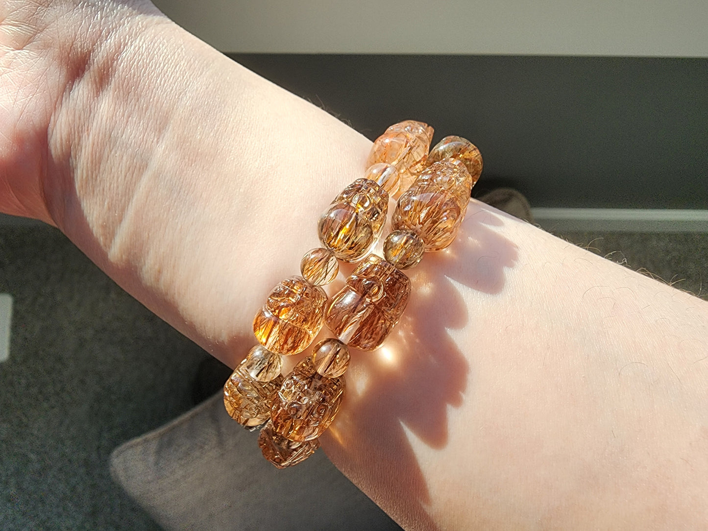 [Bracelet] Black Gold Rutilated Quartz Pixiu Bracelet for Wealth