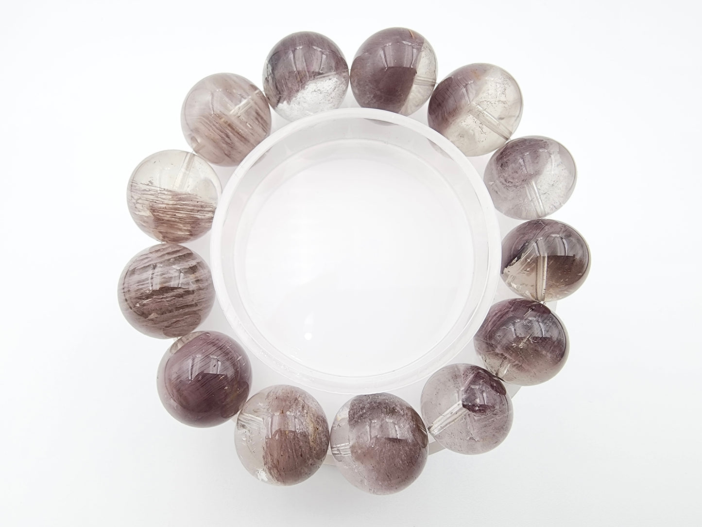 [Bracelet] Misty Taro Purple Phantom Quartz Bracelet - 14.3mm to 17.8mm Beads