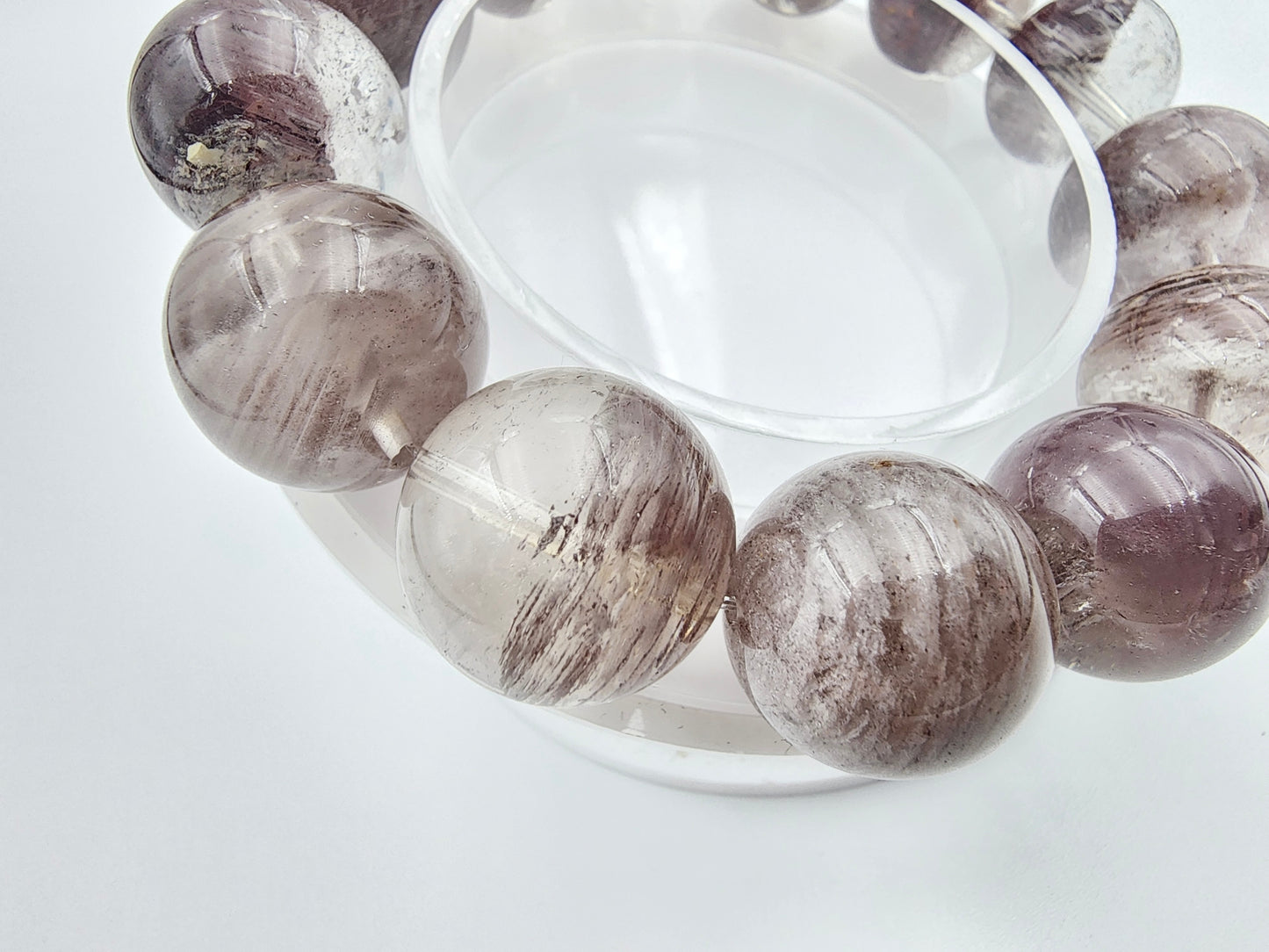 [Bracelet] Misty Taro Purple Phantom Quartz Bracelet - 14.3mm to 17.8mm Beads
