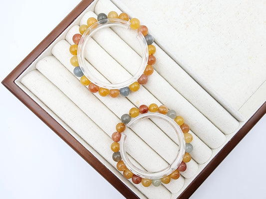 [Bracelet] 8mm Multicolored Rabbit Hair Quartz Bracelet