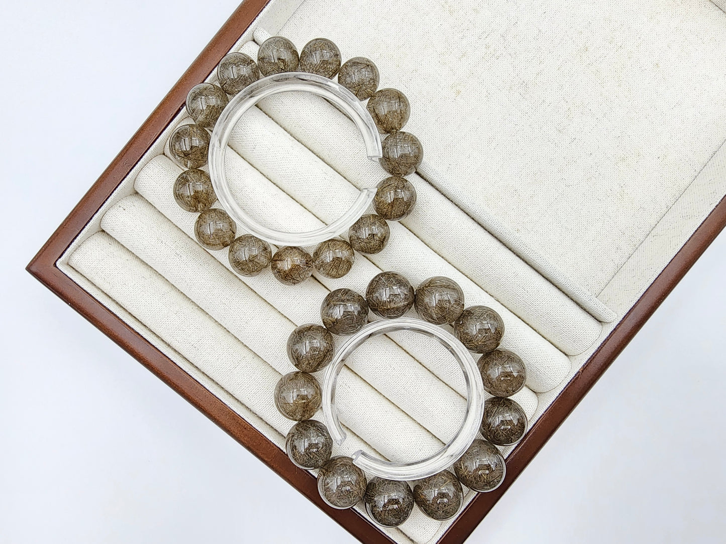 [Bracelet] Shimmering Silver Rutilated Quartz Bracelet 银发晶 for Positive Vibes