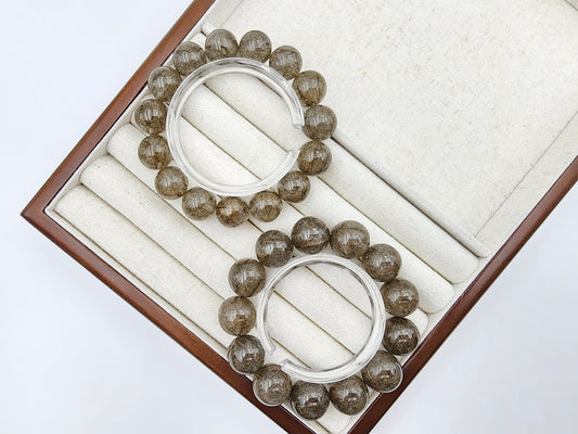 [Bracelet] Shimmering Silver Rutilated Quartz Bracelet 银发晶 for Positive Vibes