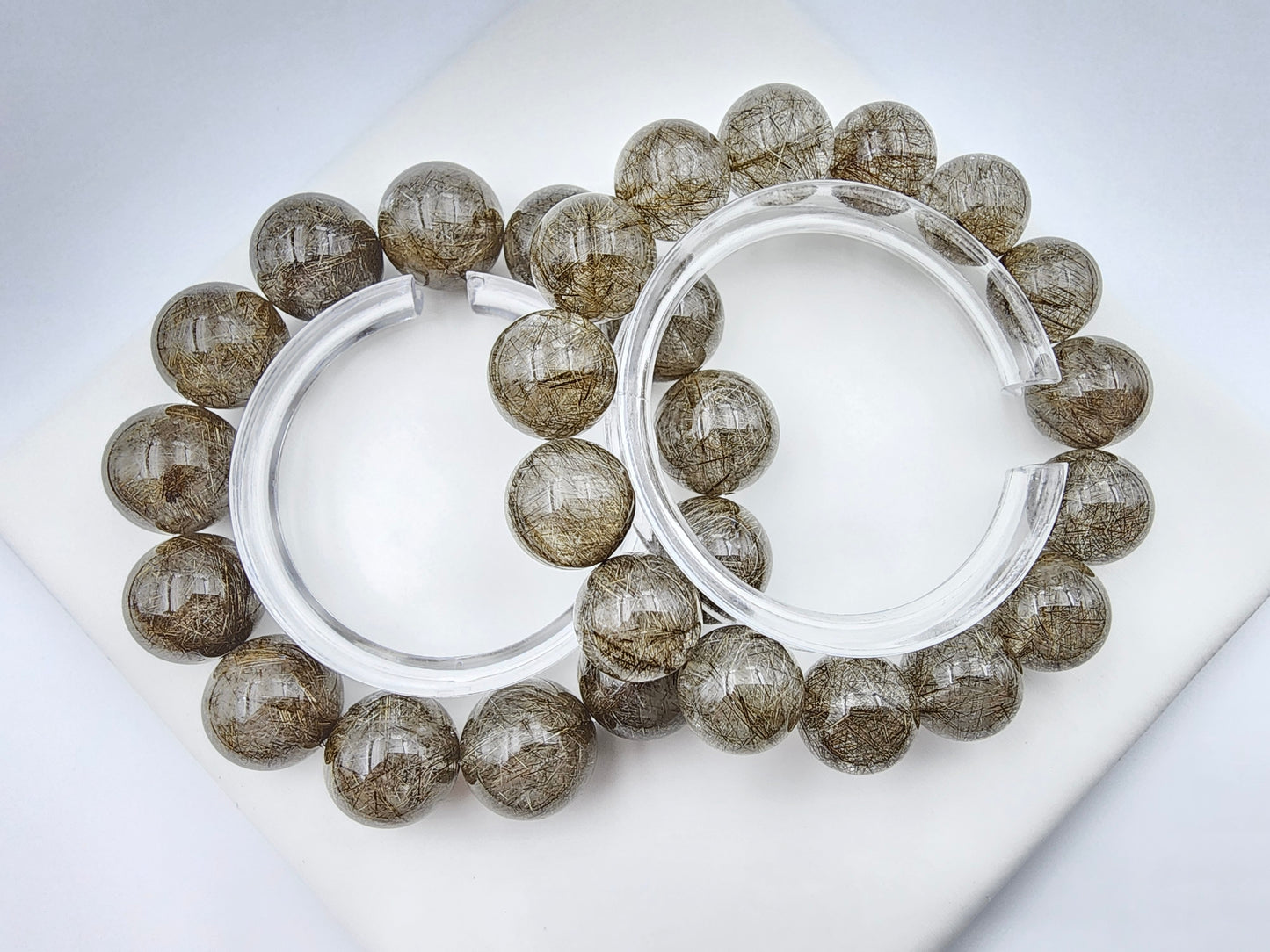 [Bracelet] Shimmering Silver Rutilated Quartz Bracelet 银发晶 for Positive Vibes