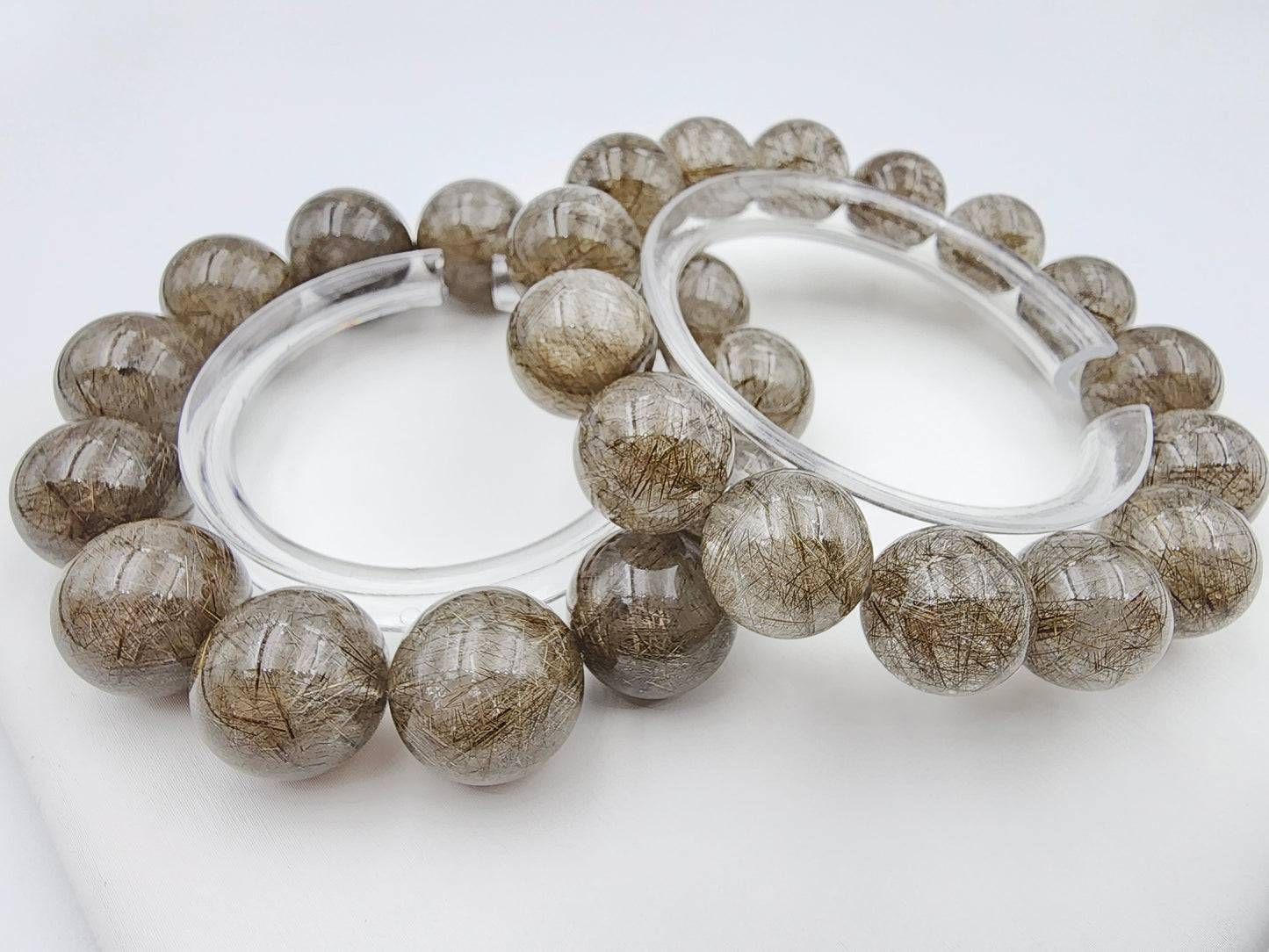 [Bracelet] Shimmering Silver Rutilated Quartz Bracelet 银发晶 for Positive Vibes