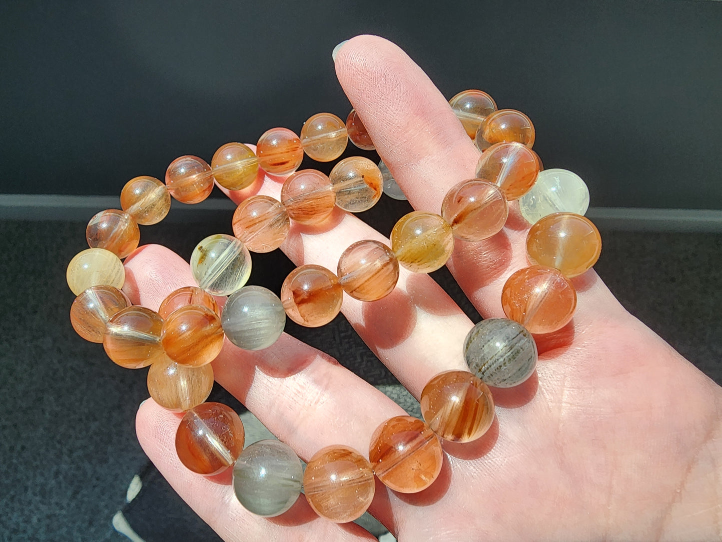[Bracelet] Multicolor Rabbit Hair Quartz Bracelet