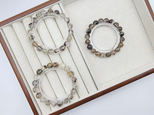 [Bracelet] 9mm Multi-Tone Phantom Quartz Bracelet