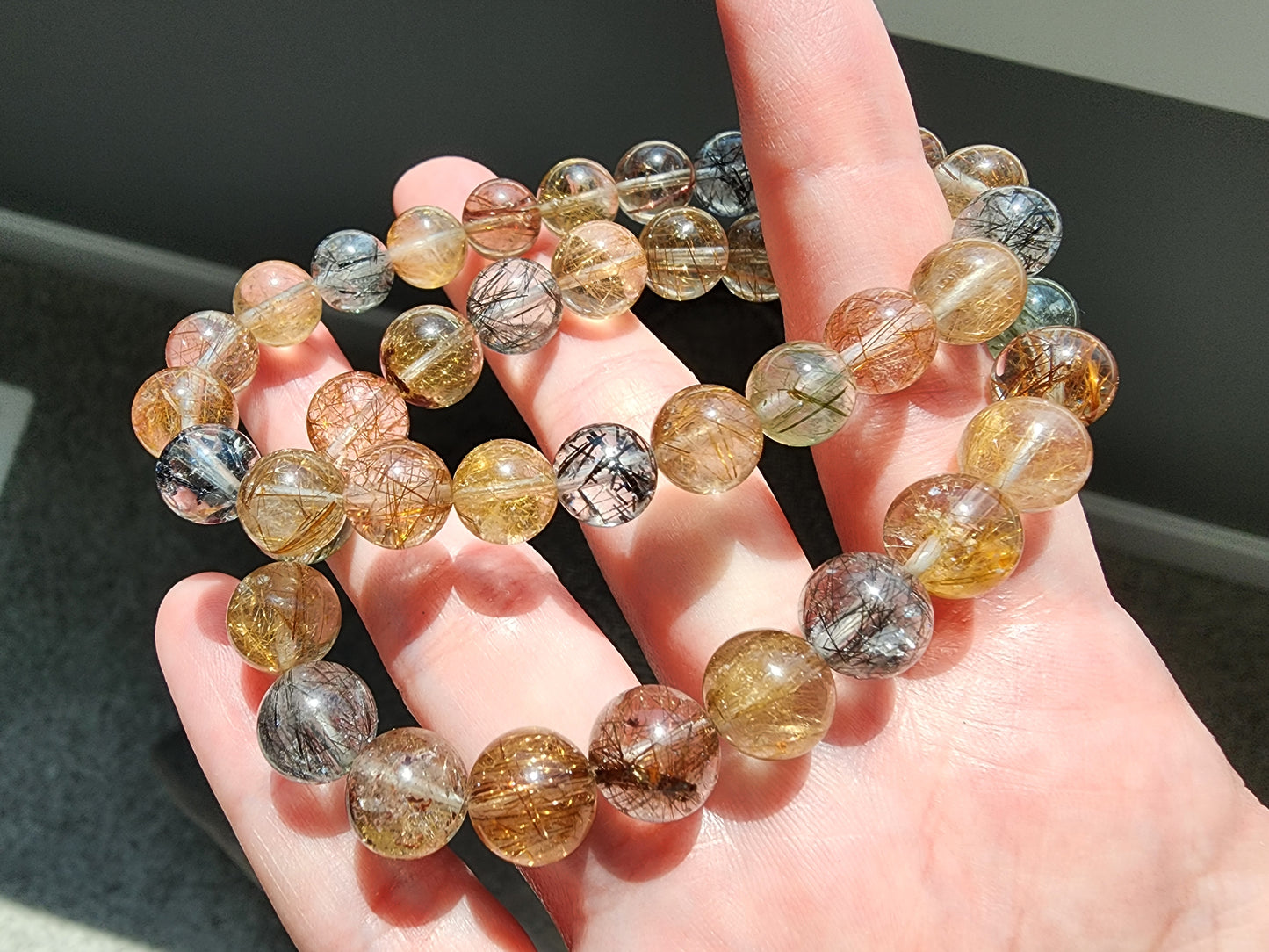 [Bracelet] Natural Rainbow Rutilated Quartz Bracelet