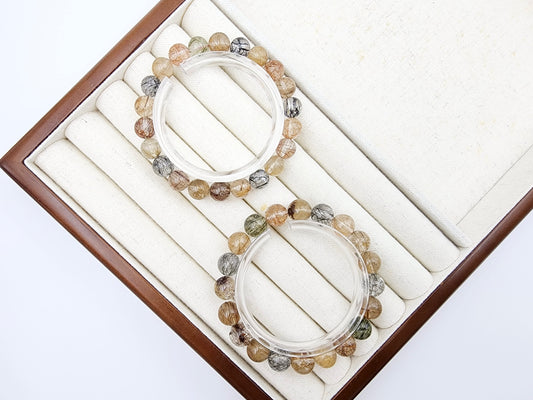 [Bracelet] Natural Rainbow Rutilated Quartz Bracelet