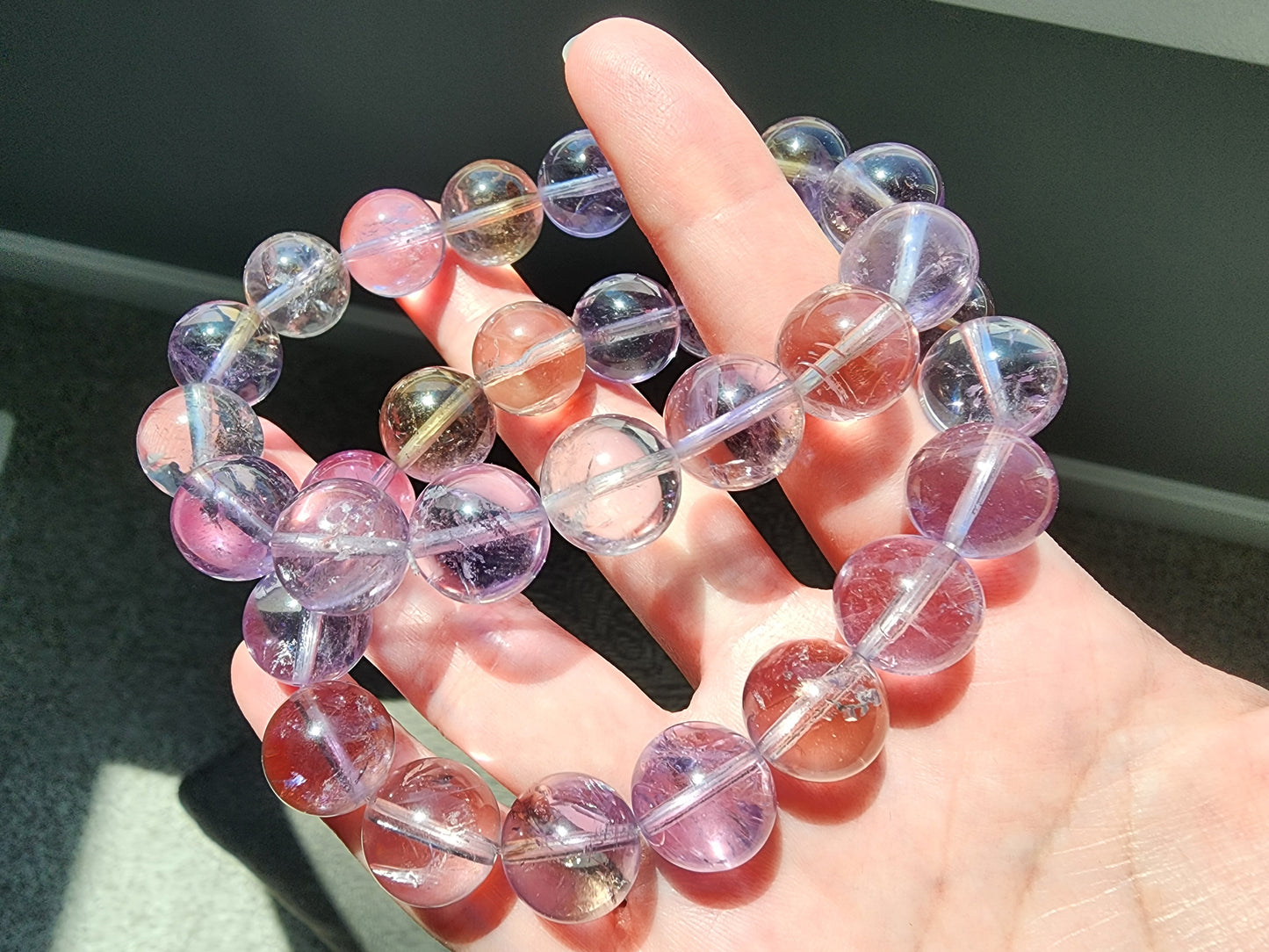[Bracelet] Natural 13mm Ametrine & Amethyst Bracelet
