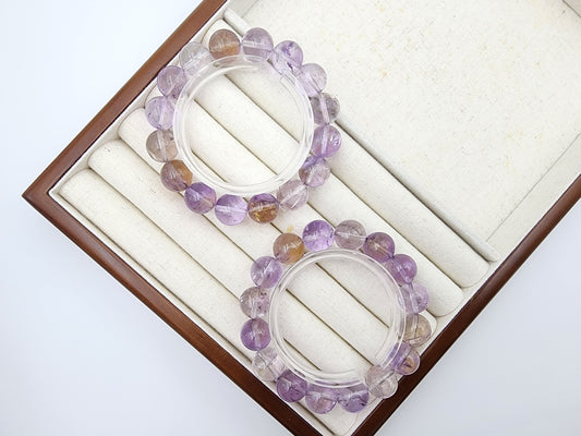 [Bracelet] Natural 13mm Ametrine & Amethyst Bracelet