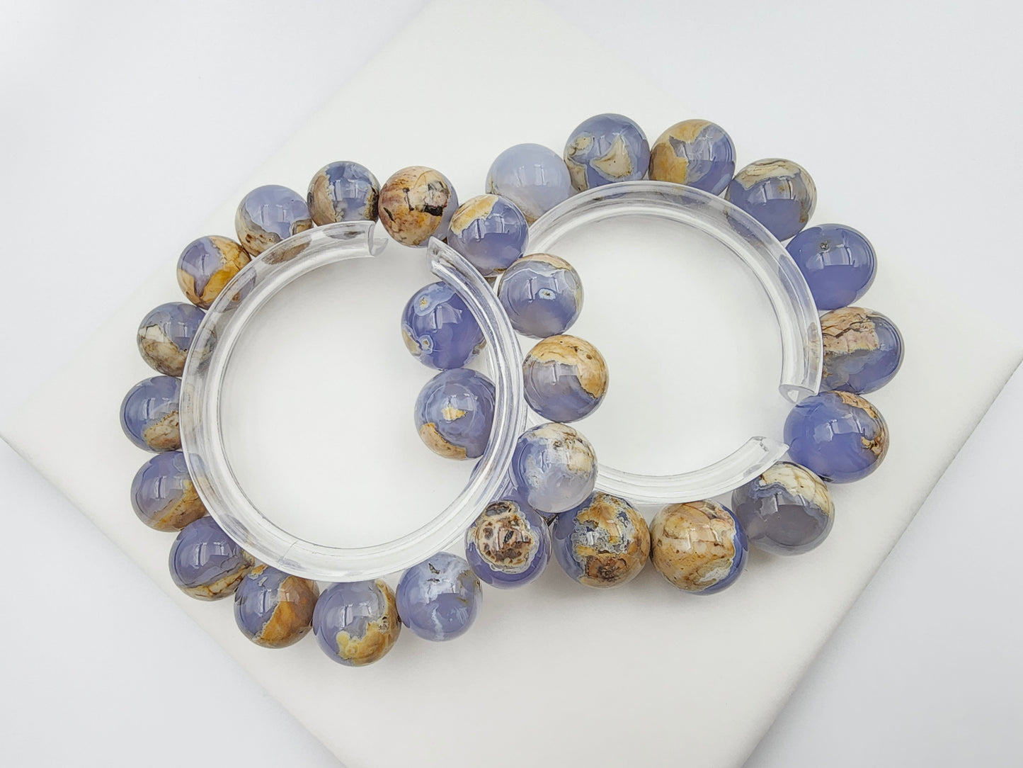 [Bracelet] Natural Argentinian Blue Chalcedony Bracelet