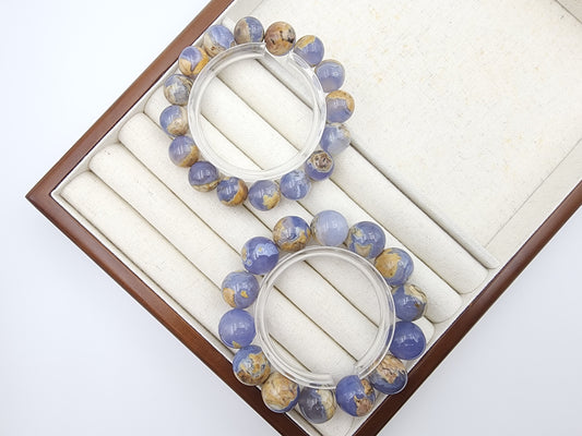 [Bracelet] Natural Argentinian Blue Chalcedony Bracelet