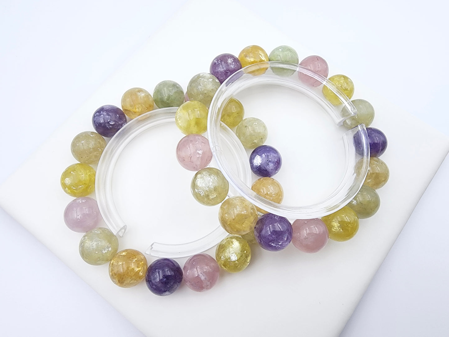 [Bracelet] Natural 12mm Rainbow Lepidolite Bracelet