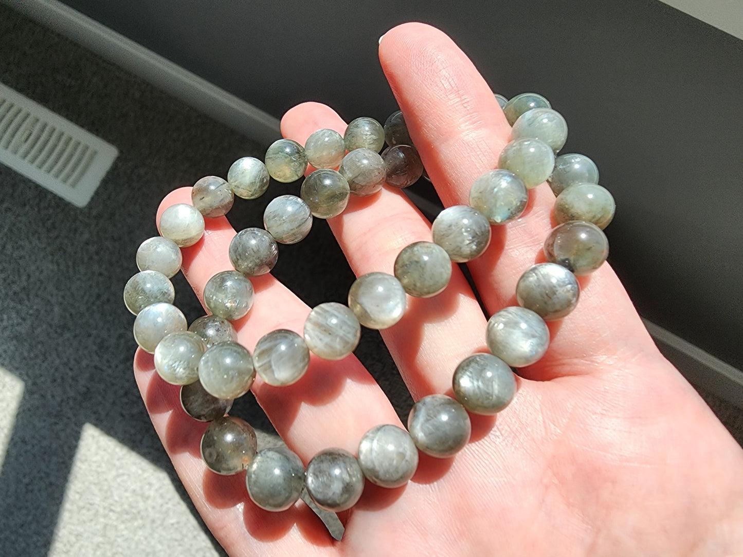 [Bracelet] 8mm Green Starlight Sunstone Bracelet