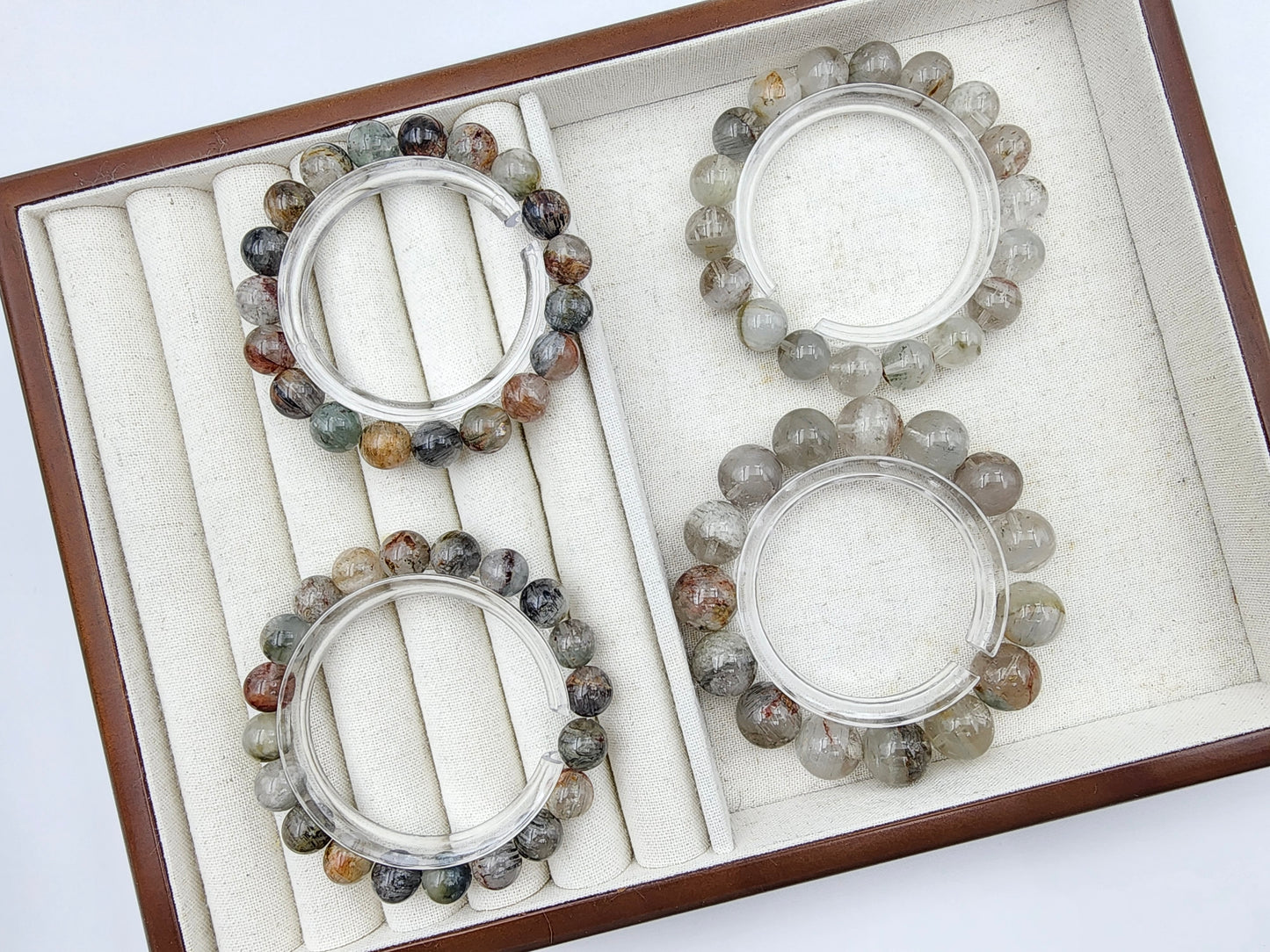 [Bracelet] Phantom Quartz with Rutile Inclusions Bracelet