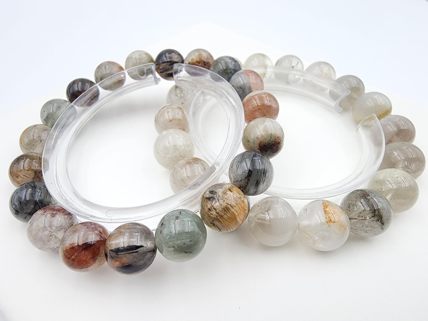 [Bracelet] Phantom Quartz with Rutile Inclusions Bracelet