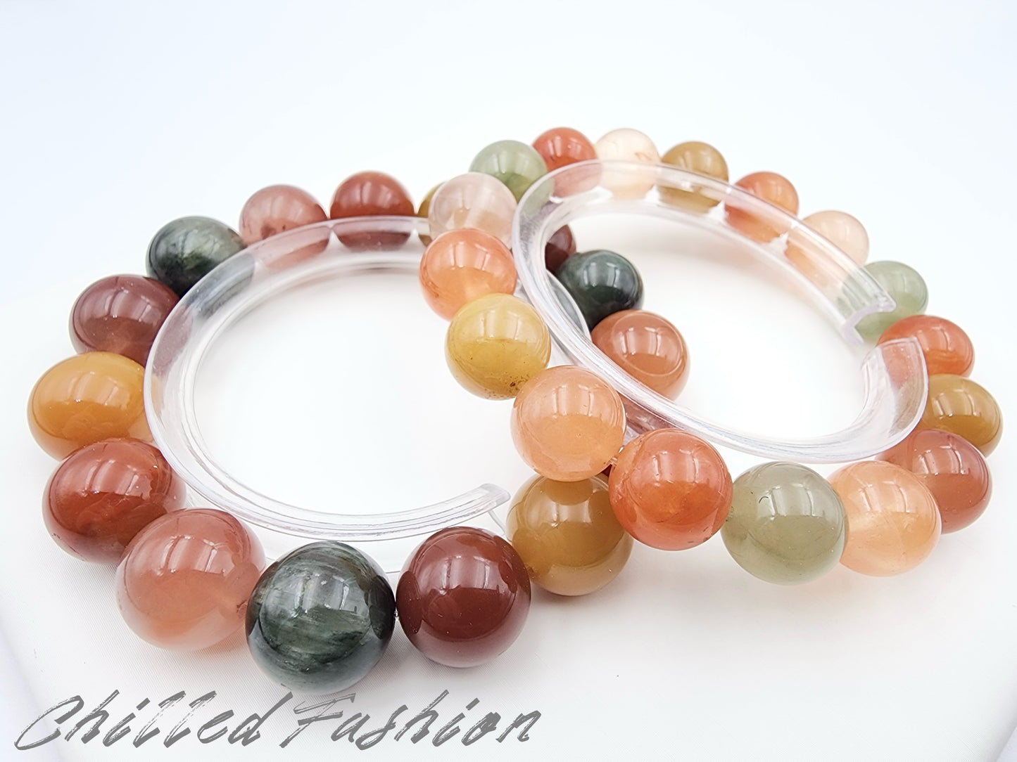 [Bracelet] Colorful Rabbit Hair Quartz Bracelet - A Radiant Trio of Happiness, Prosperity, and Longevity 福禄寿兔毛