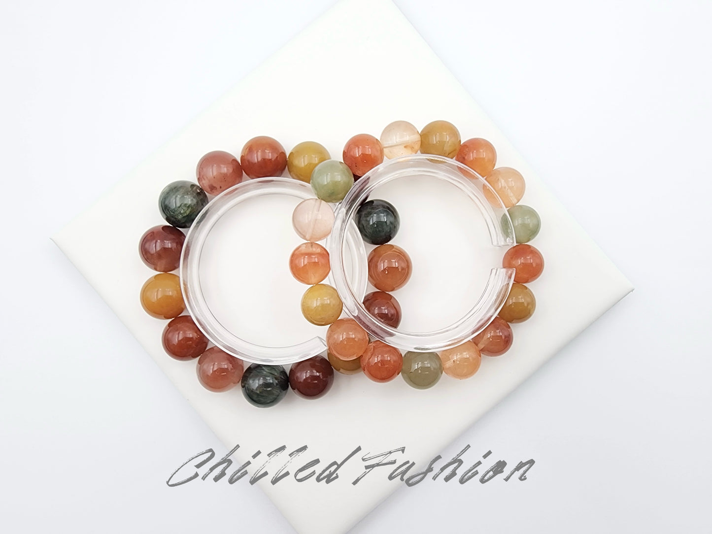 [Bracelet] Colorful Rabbit Hair Quartz Bracelet - A Radiant Trio of Happiness, Prosperity, and Longevity 福禄寿兔毛
