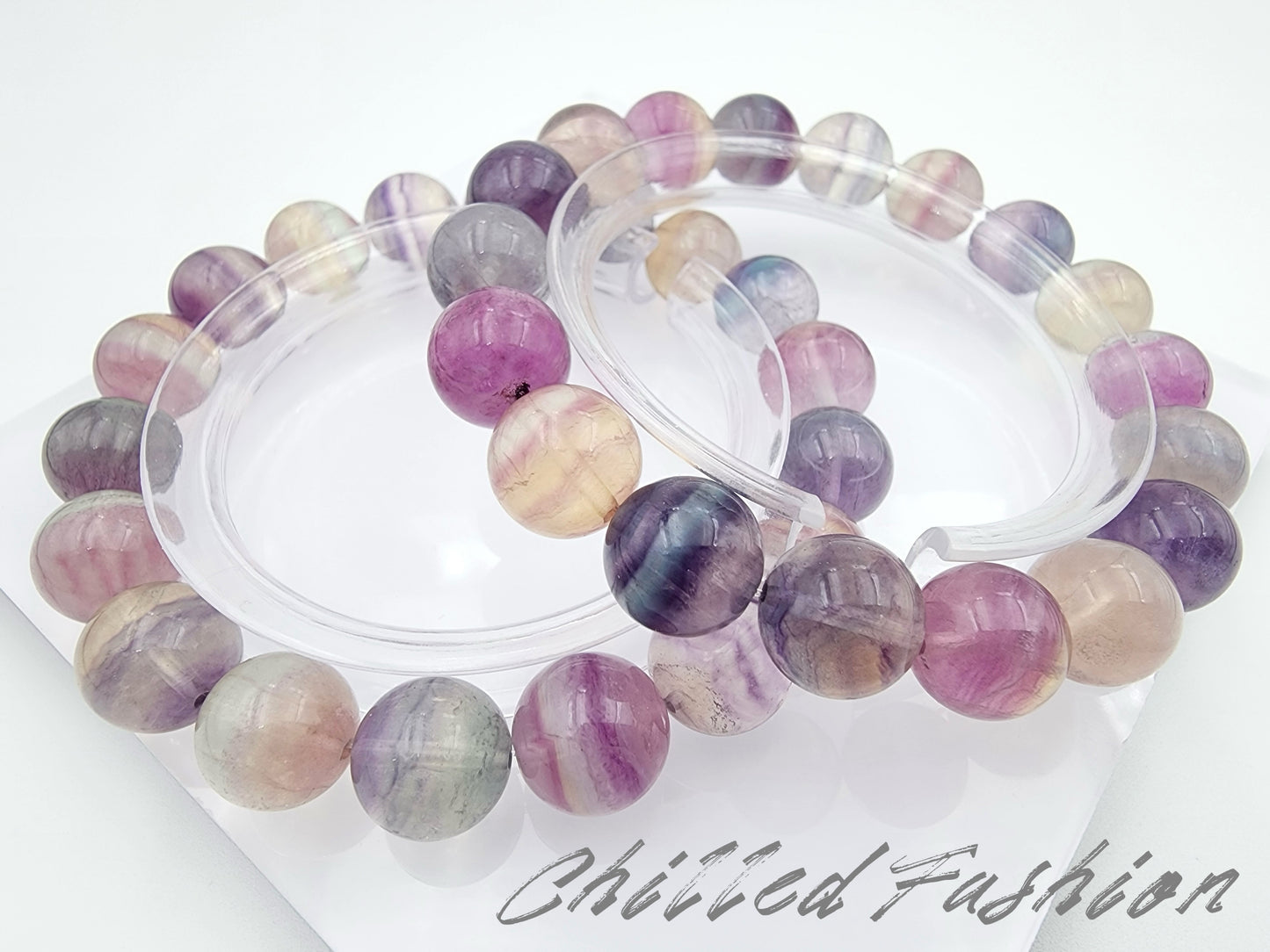 [Bracelet] 11mm Unicorn Fluorite Crystal Bracelet
