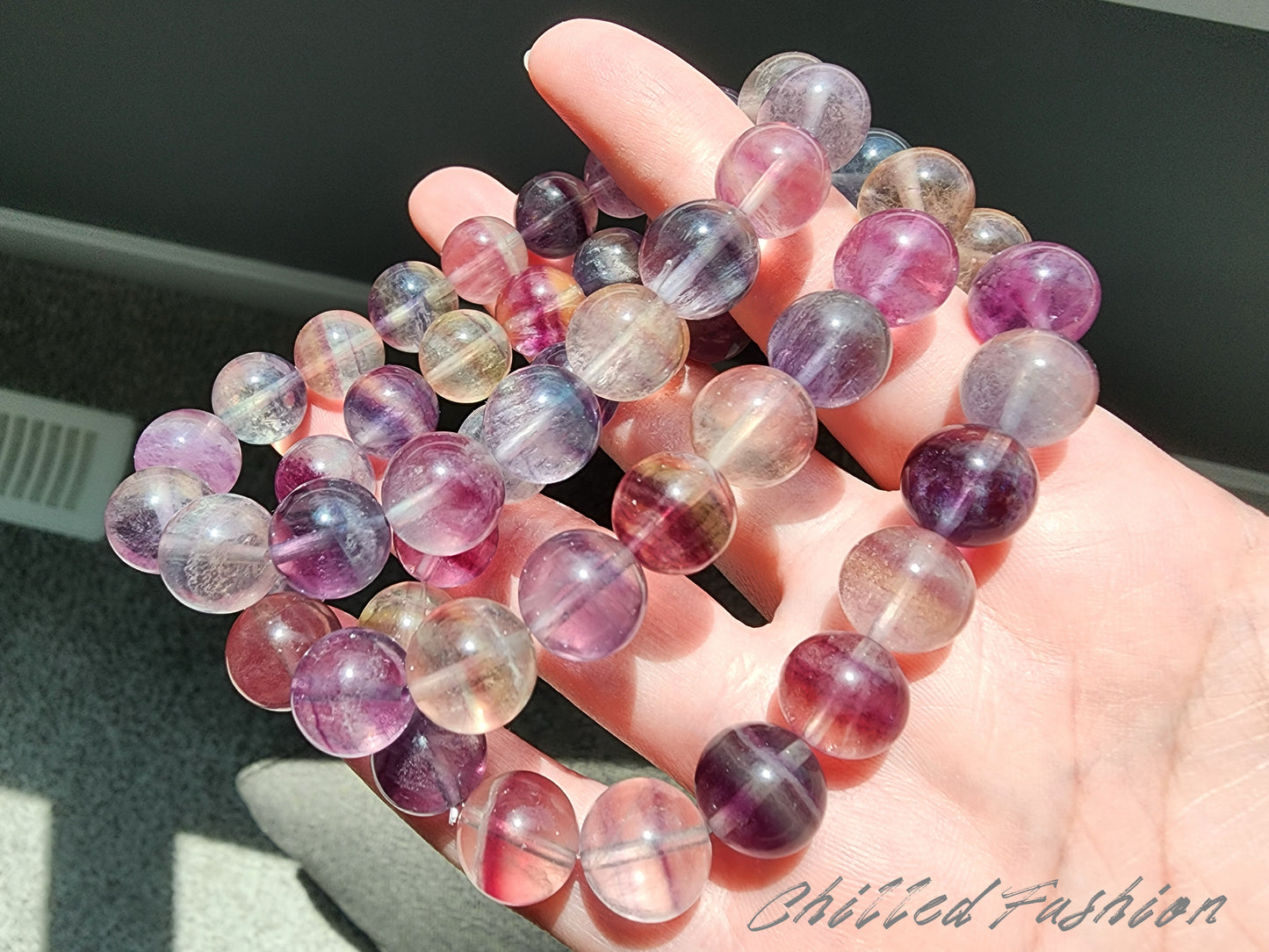 [Bracelet] 11mm Unicorn Fluorite Crystal Bracelet