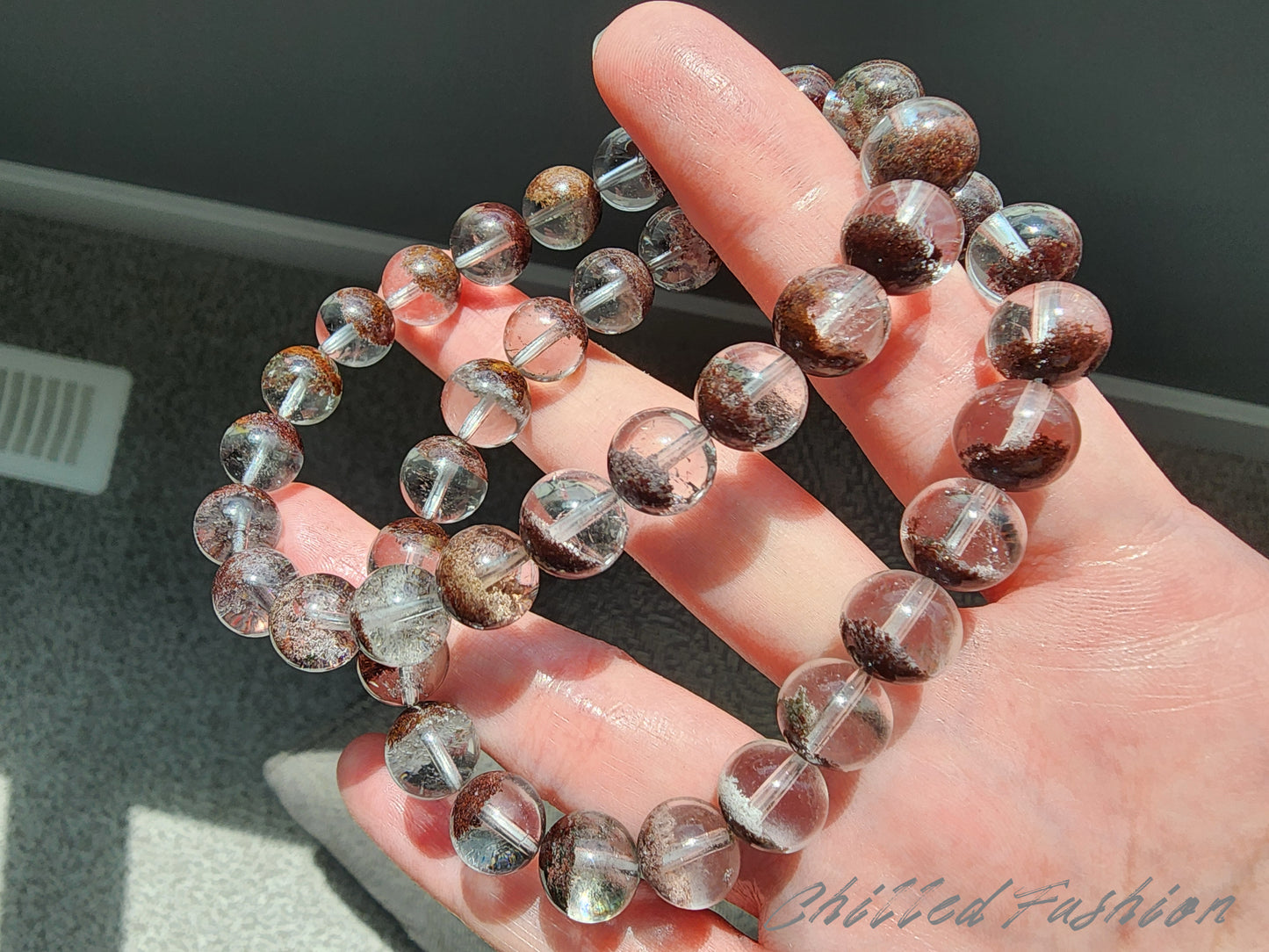 [Bracelet] 9mm Red Phantom Quartz Crystal Bracelet