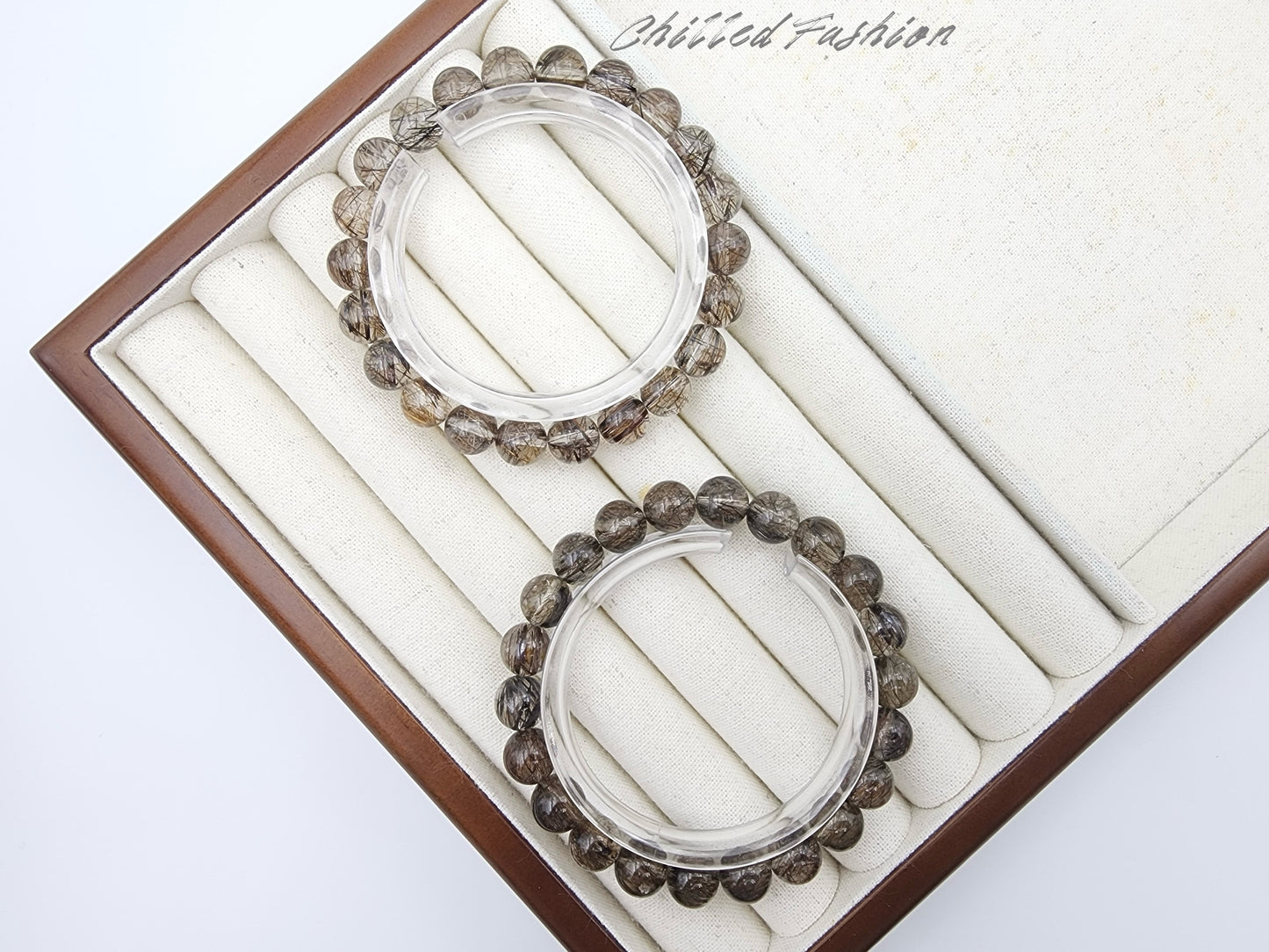 [Bracelet] Natural 9mm Black Copper Titanium Quartz Bracelet