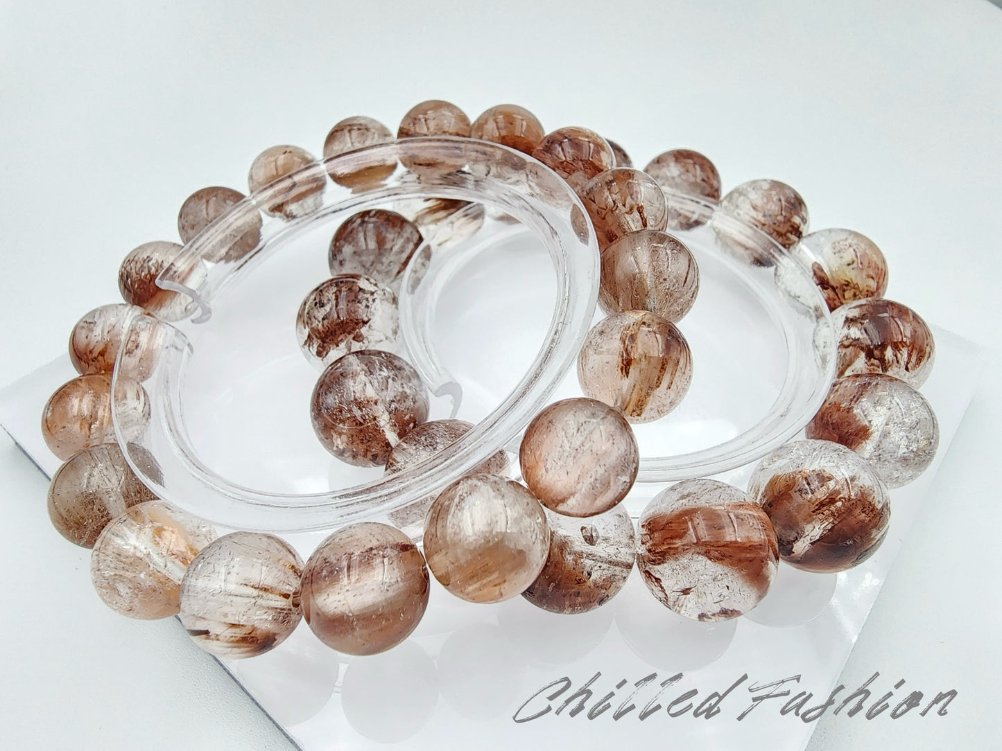 [Bracelet] Natural Red Rabbit Hair Quartz Bracelet