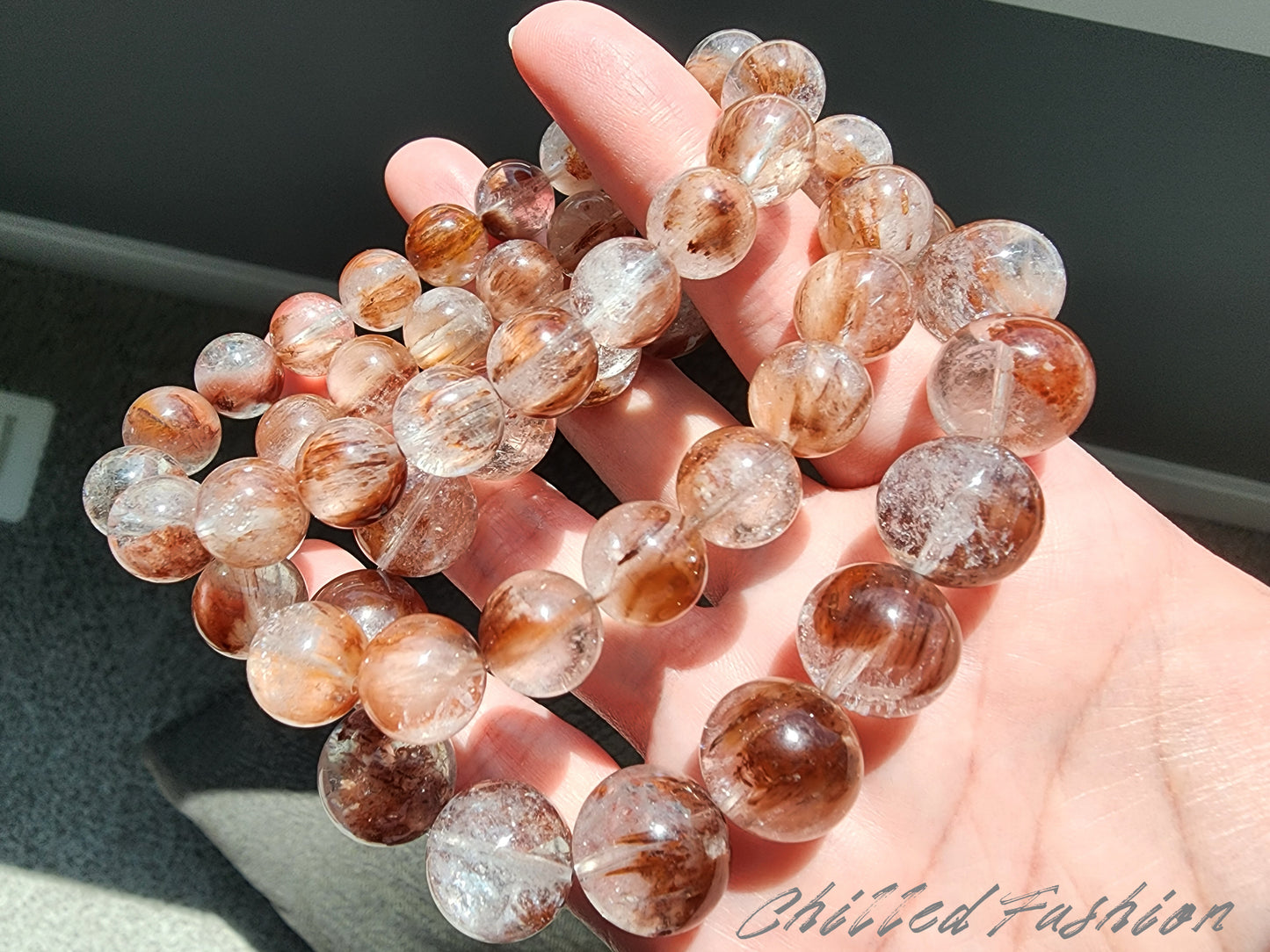 [Bracelet] Natural Red Rabbit Hair Quartz Bracelet