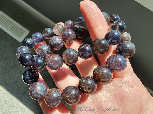 [Bracelet] Natural Bloodshot Iolite Bracelet