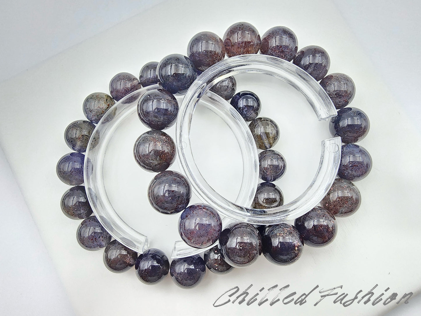 [Bracelet] Natural Bloodshot Iolite Bracelet