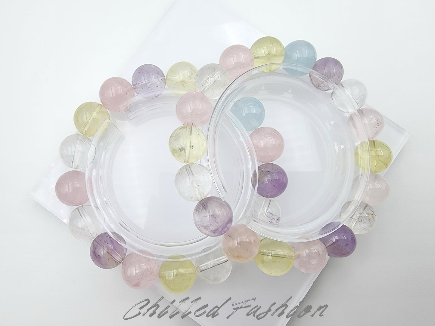 [Bracelet] Elegant Gemstone Bracelets - Clear Quartz, Rose Quartz, Lemon Quartz, Aquamarine, Amethyst - Healing Crystal Jewelry