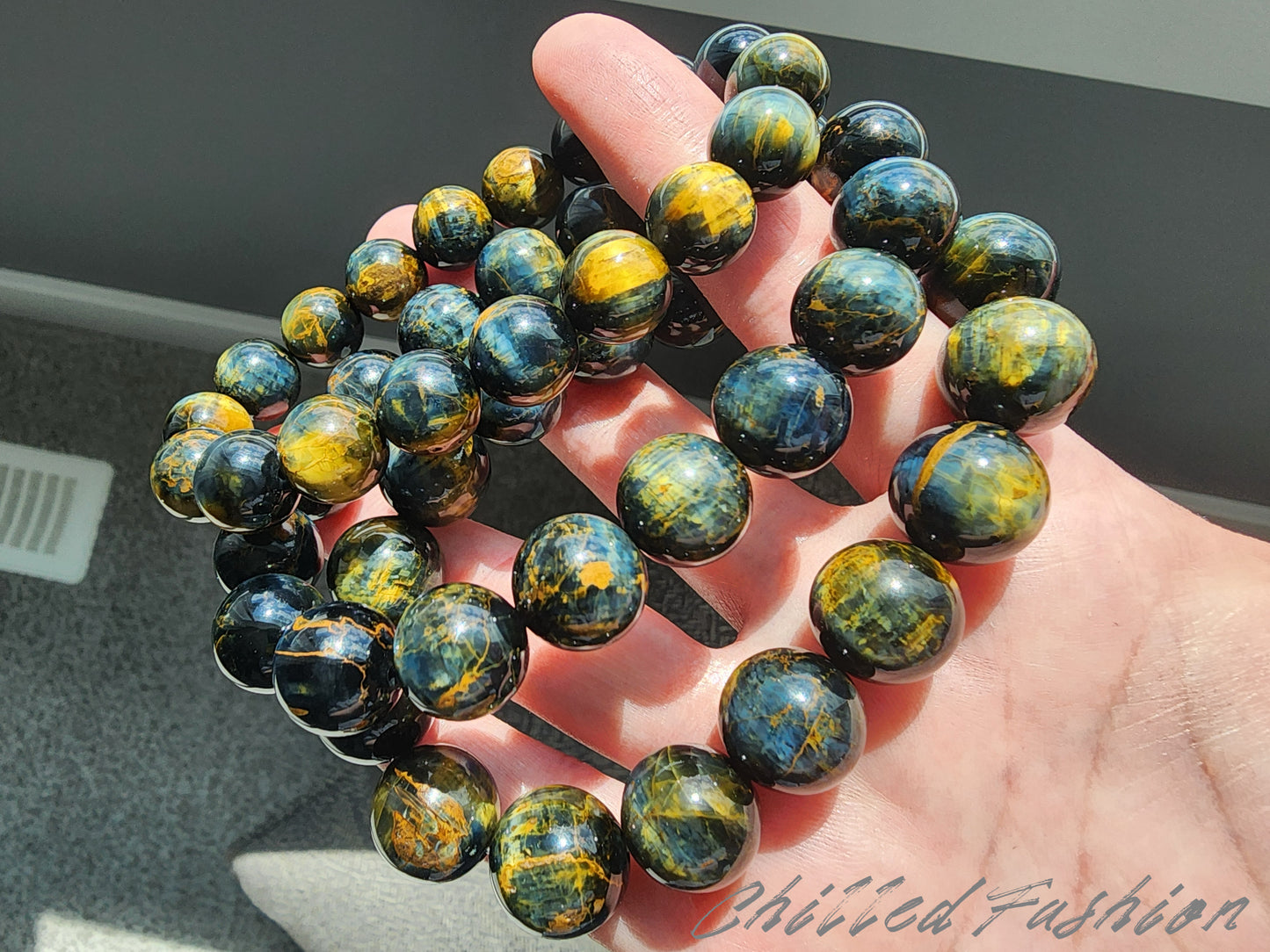 [Bracelet] Galaxy Blue Gold Pietersite Bracelet