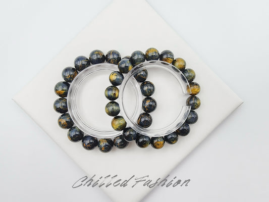 [Bracelet] Galaxy Blue Gold Pietersite Bracelet