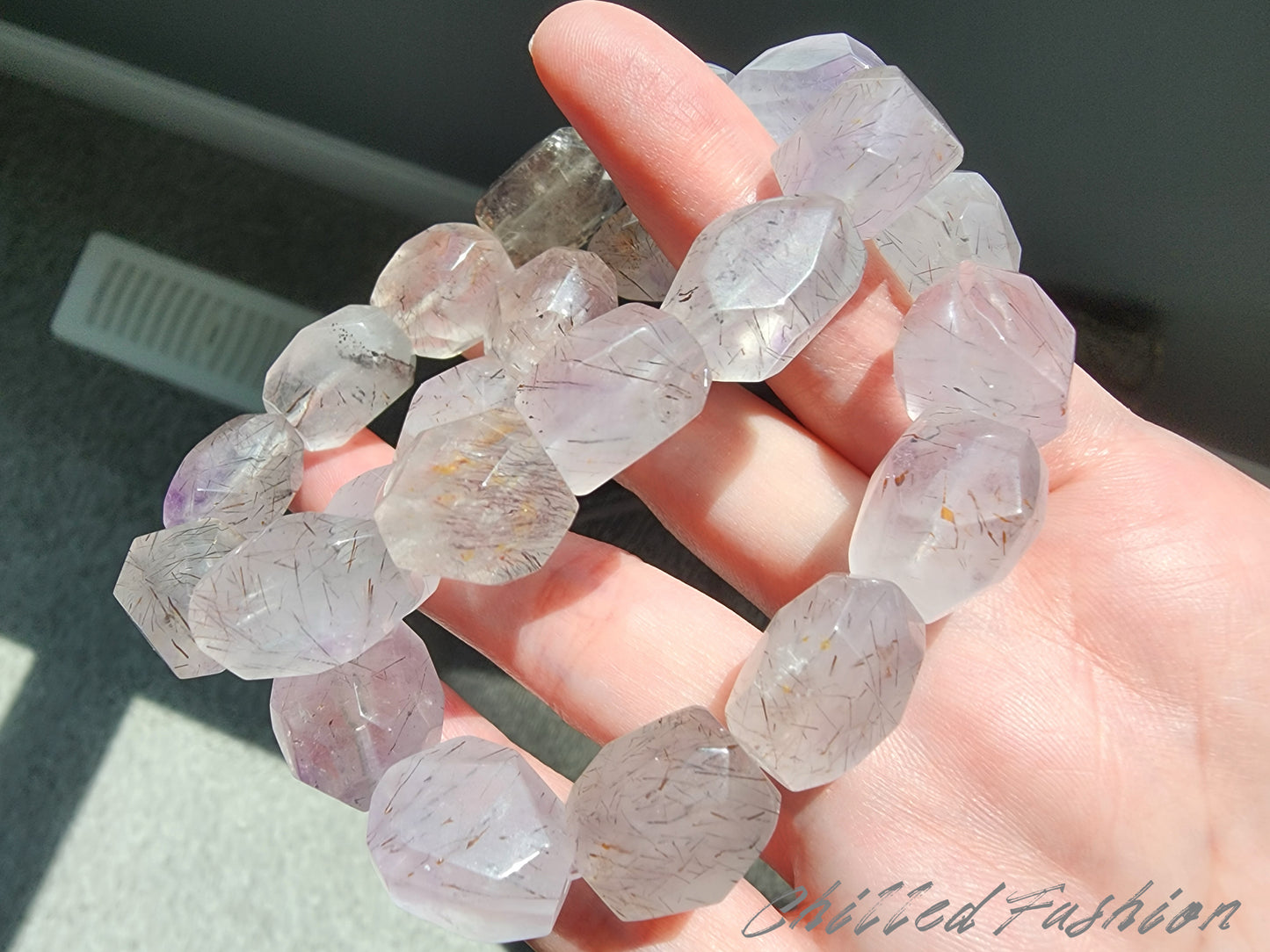 [Bracelet] Super Seven Faceted Nugget Bracelet