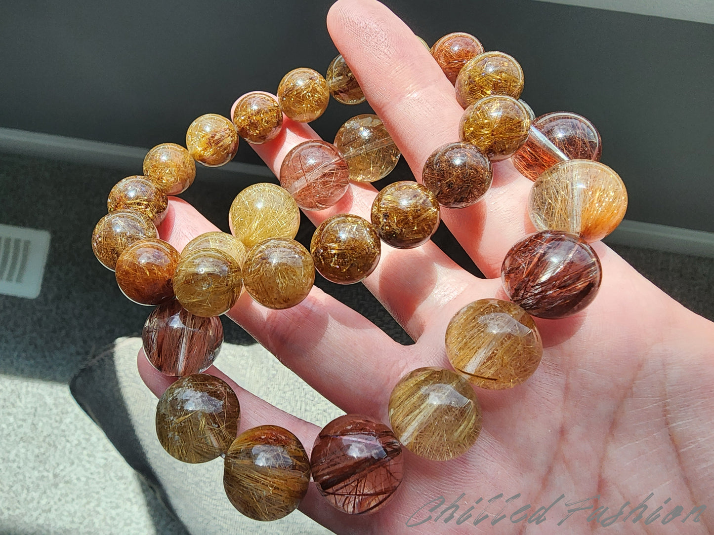 [Bracelet] Golden Glow: Rutilated Quartz 彩发晶 Bracelet