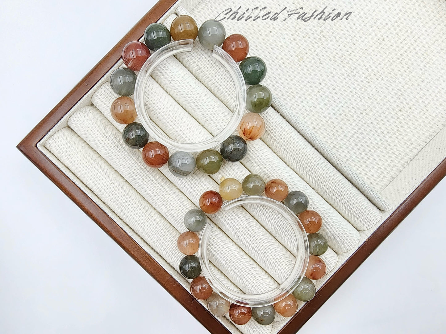 [Bracelet] Unique Harmony: Rabbit Hair Quartz 兔毛 Bracelet with Multicolored Beads
